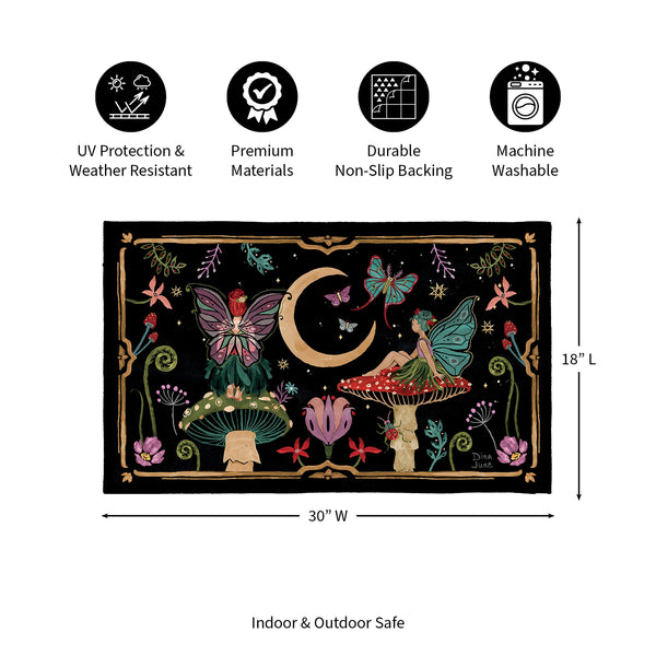 Plow & Hearth Fairy Wonderland Washable Indoor/ Outdoor Mat