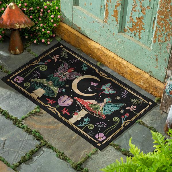 plow & hearth Fairy Wonderland Washable Indoor/ Outdoor Mat