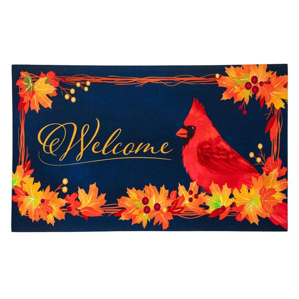 Plow & Hearth Fall Cardinal Wreath Sassafras Estate Mat