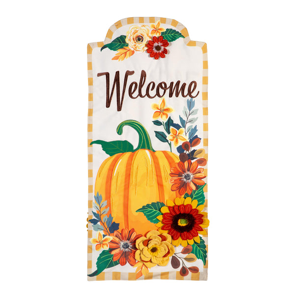 Plow & Hearth Fall Floral Pumpkin Everlasting Impressions Textile Décor