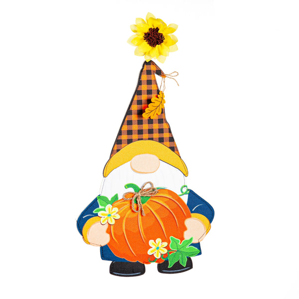 Plow & Hearth Fall Gnome With Pumpkin Lighted Window Décor