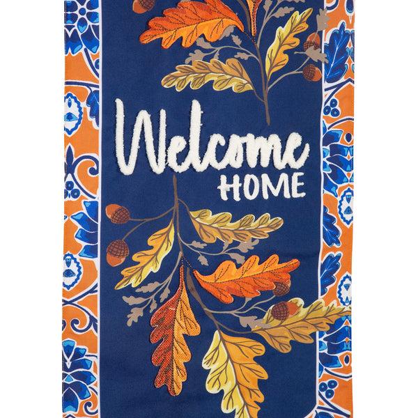 Plow & Hearth Fall Leaves Welcome Everlasting Impression Textile Décor
