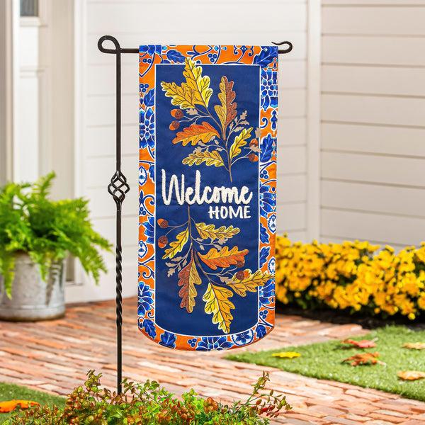 plow & hearth Fall Leaves Welcome Everlasting Impression Textile Décor