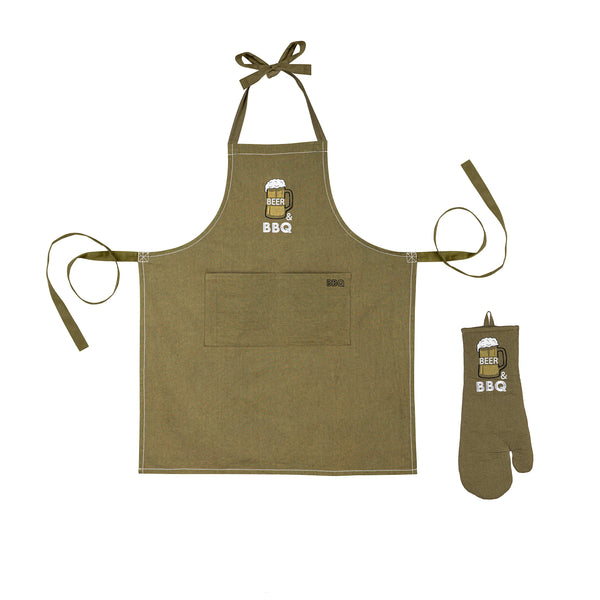plow & hearth Father's Day Grilling Gift Set "Beer & BBQ"