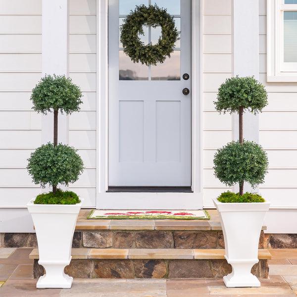 plow & hearth Faux Boxwood Double Topiary Sphere 20" dia