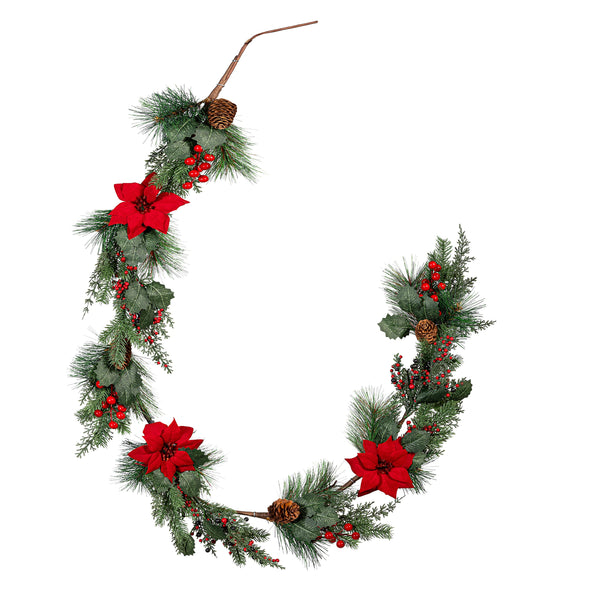 plow & hearth Feels Like The Holidays Garland Artificial Pine 72”H