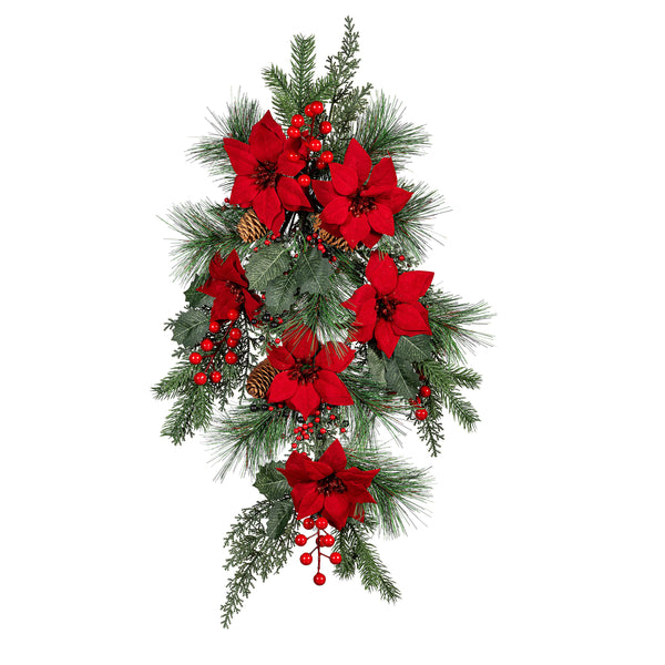 plow & hearth Feels Like The Holidays Swag Artificial 28"H