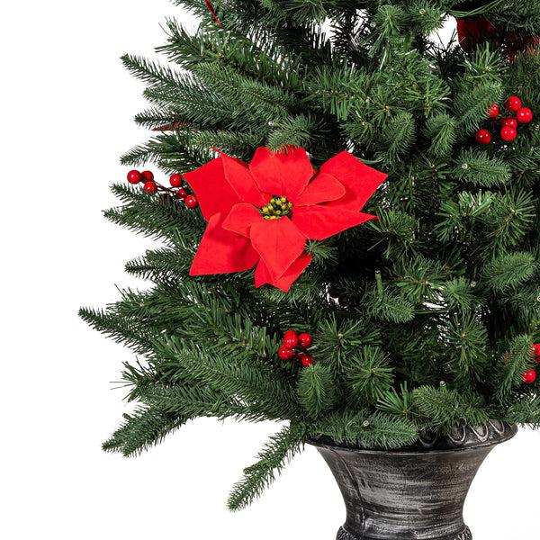 Plow & Hearth Feels Like The Holidays Tree Artificial Pine LED In Pot 47”H