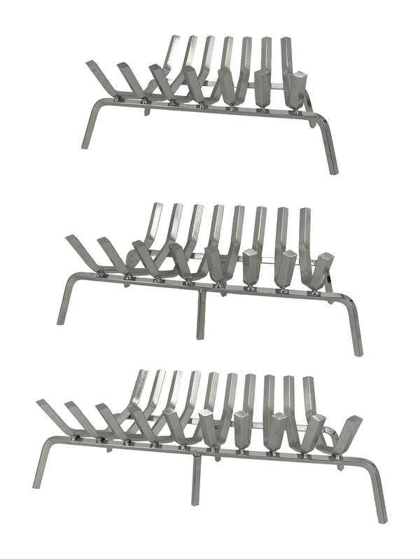 Plow & Hearth Fireplace Grate 10 Bars 1 1/8" Thick Diamond Stock Stainless Steel Finish