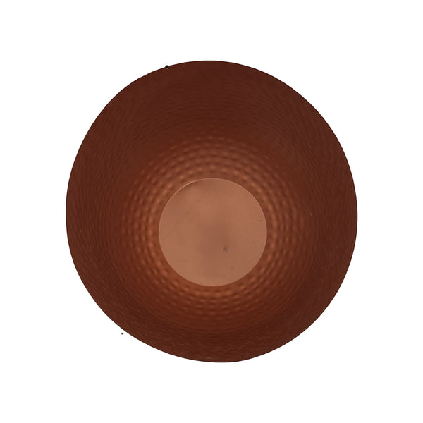 Plow & Hearth Fireplace Log Bucket Round Hammered Design Copper Finish