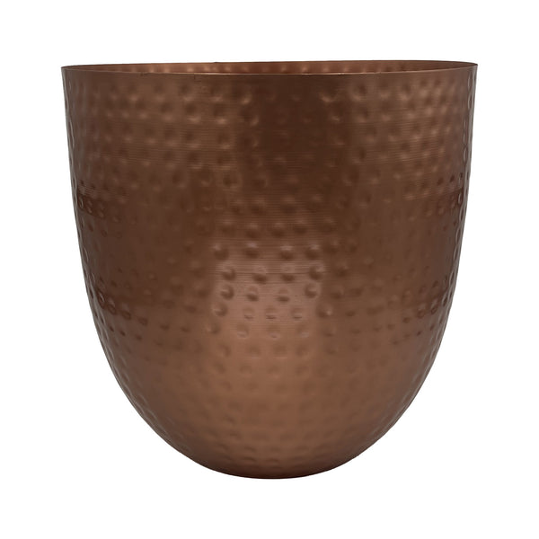 plow & hearth Fireplace Log Bucket Round Hammered Design Copper Finish