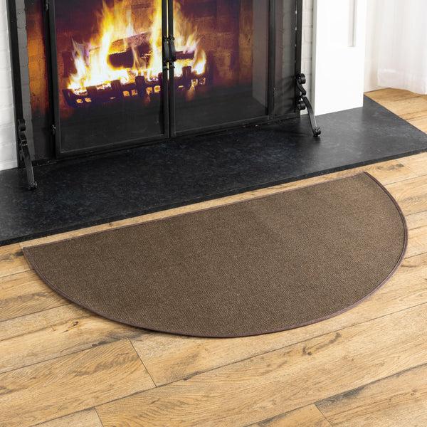 Plow & Hearth Flame-Resistant Fiberglass Half-Round Hearth Rug 32" X 60"
