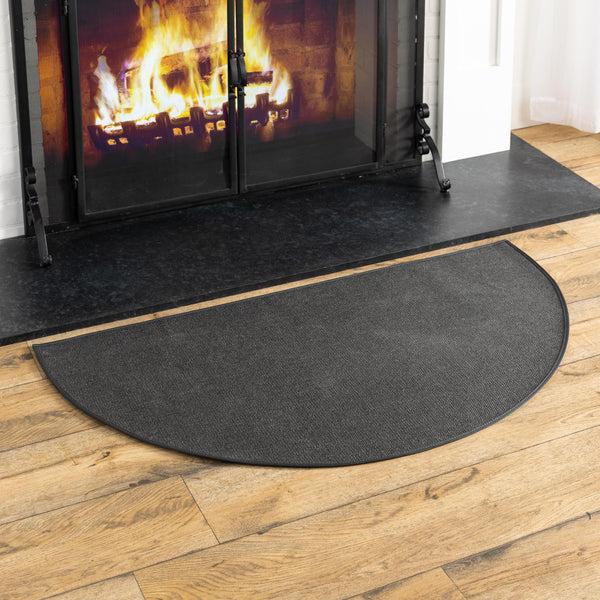 Plow & Hearth Flame-Resistant Fiberglass Half-Round Hearth Rug 32" X 60"
