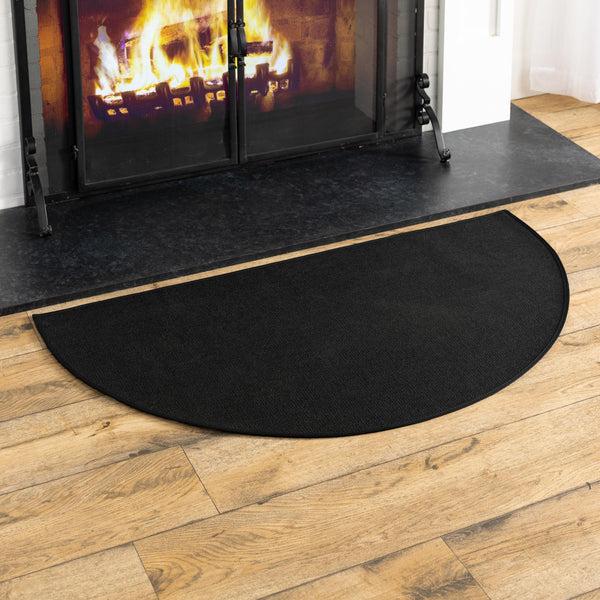 plow & hearth Flame-Resistant Fiberglass Half-Round Hearth Rug 32" x 60"