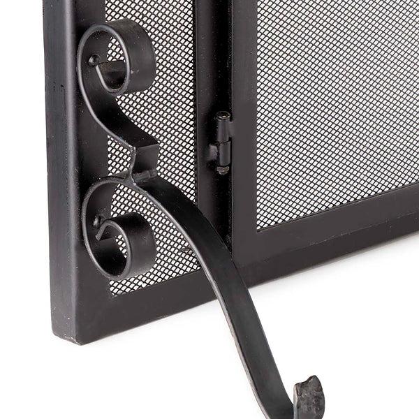 Plow & Hearth Flat Guard Fire Screens With Doors In Solid Steel 44"W X 33"H