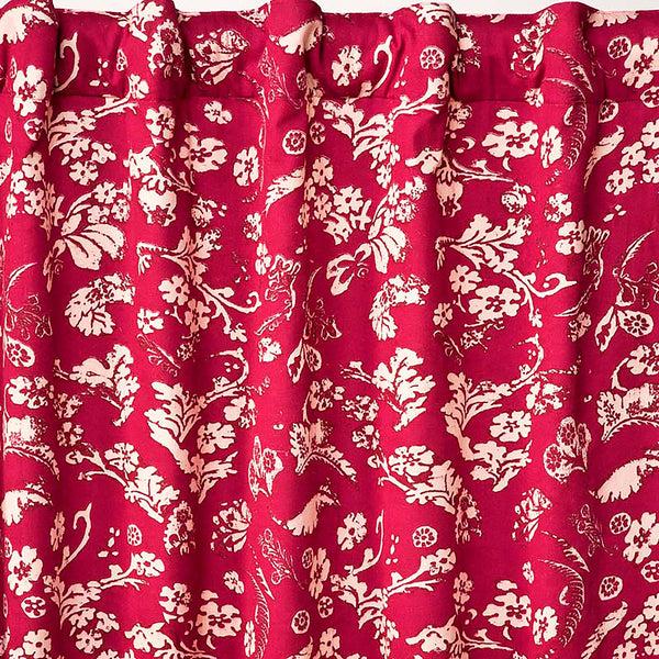 Plow & Hearth Floral Damask Rod-Pocket Homespun Insulated Curtain Panel 42"W X 96"L