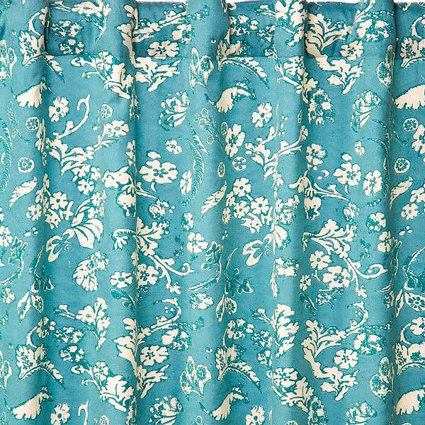 plow & hearth Floral Damask Rod-Pocket Homespun Insulated Curtain Panel 84"W x 84"L