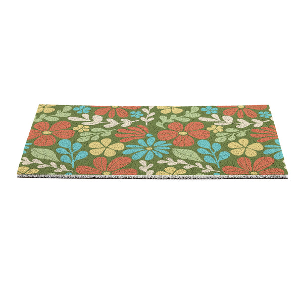 Plow & Hearth Floral Mod PVC Trapper Mat Ditsy 28"x16"