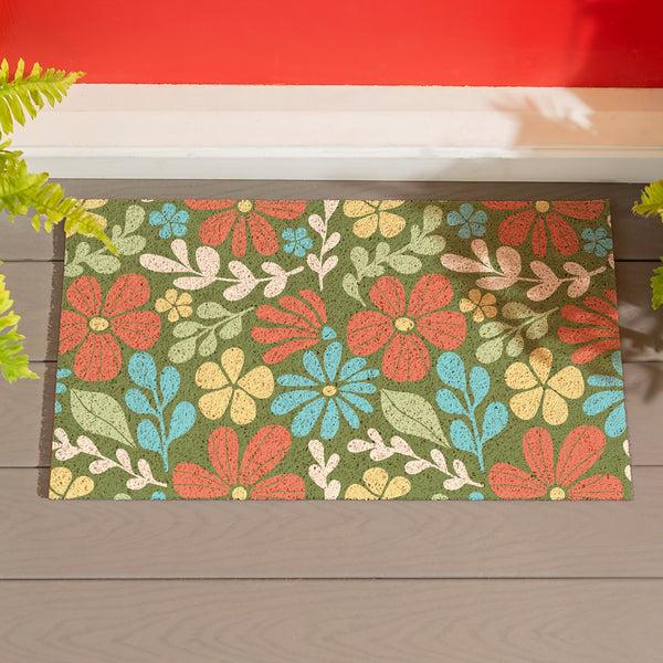 plow & hearth Floral Mod PVC Trapper Mat Ditsy 28"x16"