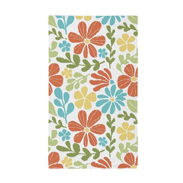 Plow & Hearth Floral Mod Quick Dry Kitchen Towel 18" X 30"