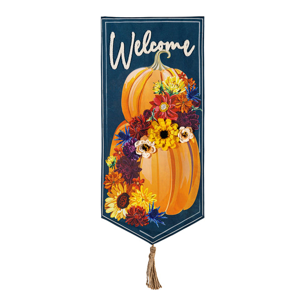 Plow & Hearth Floral Wrapped Pumpkin Everlasting Impressions