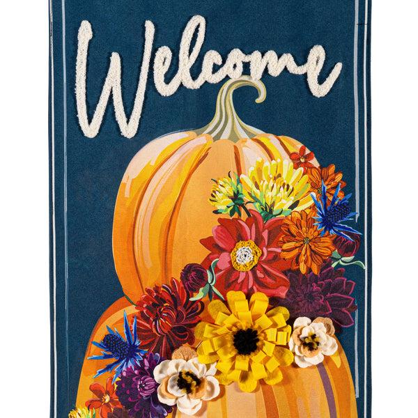 Plow & Hearth Floral Wrapped Pumpkin Everlasting Impressions