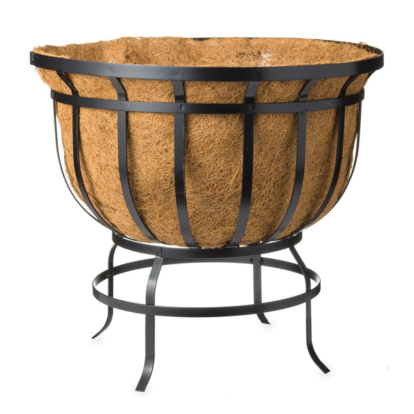 Plow & Hearth Footed Metal Basket Planter With Coco Liner