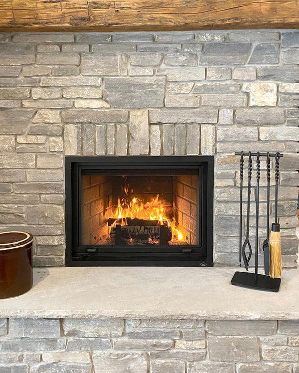 Plow & Hearth Forged Iron Soldiered Row Fireplace Tool Set