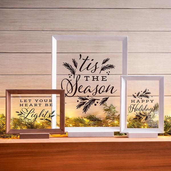 plow & hearth Framed Christmas Wishes Holiday Accents Set of 3