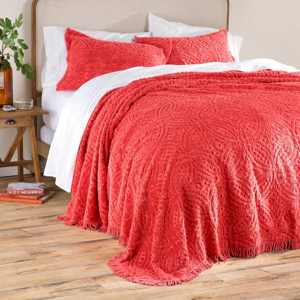 plow & hearth Full Wedding Ring Tufted Chenille Bedspread
