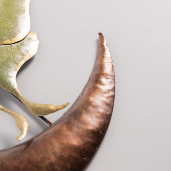 Plow & Hearth Garden Of Wonder Indoor Wall Décor Metal Luna Moths & Crescent Moon