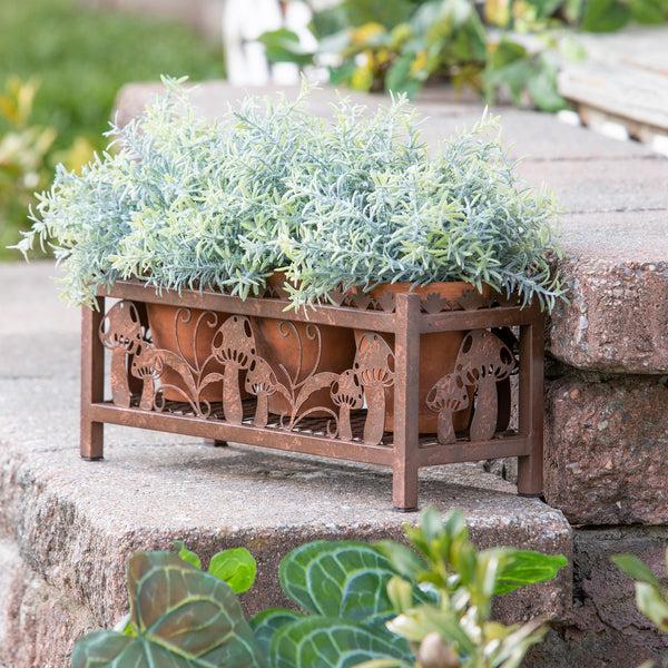 plow & hearth Garden of Wonder Planter Laser-Cut Metal Mushroom Decals