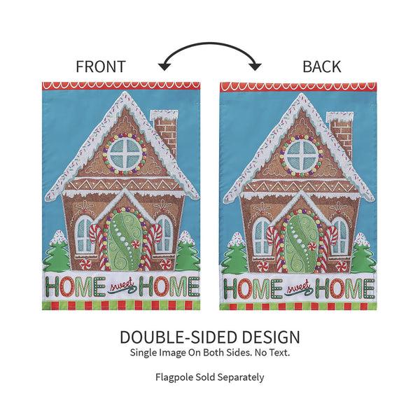 Plow & Hearth Gingerbread Home Sweet Home Applique Garden Flag