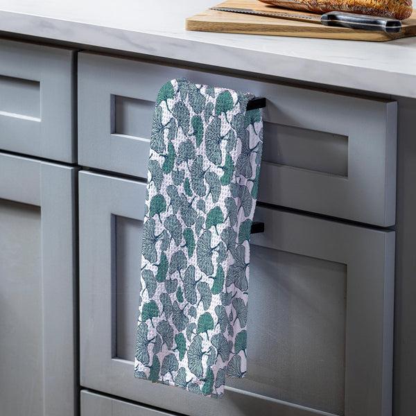 plow & hearth Ginkgo Blue Quick Dry Kitchen Towel 18" x 30"