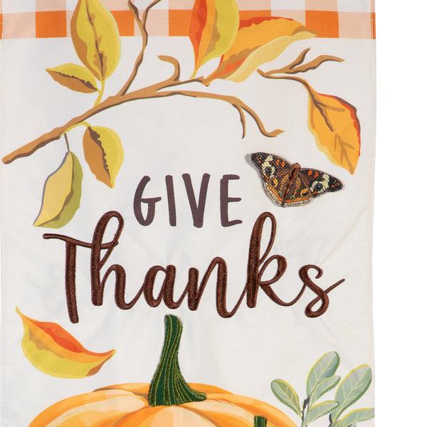 Plow & Hearth Give Thanks Pumpkins Everlasting Impression Textile Décor