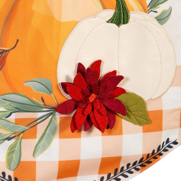 Plow & Hearth Give Thanks Pumpkins Everlasting Impression Textile Décor