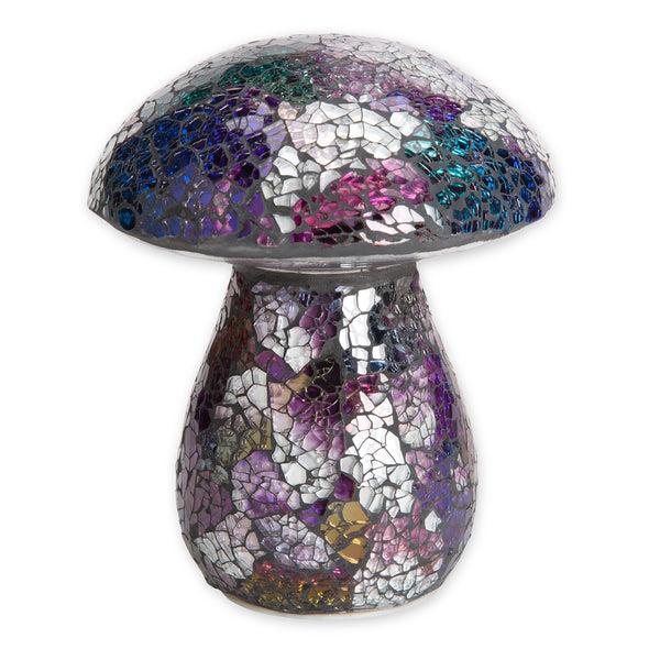 plow & hearth Glass Mosaic Mushroom Lawn Ornament Purple