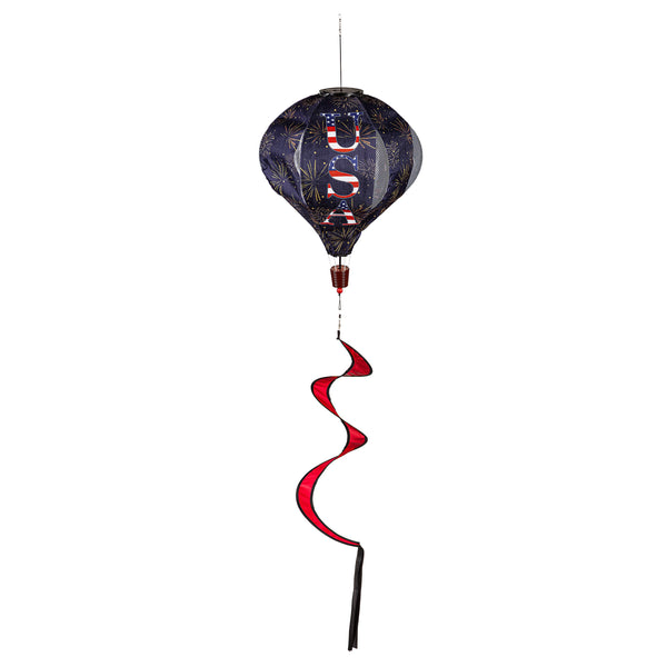 plow & hearth God Bless the USA Solar Lit Balloon Spinner
