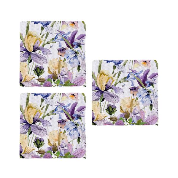 plow & hearth Golden Lilac Quick Dry Dish Cloth Set of 3 10" x 10"