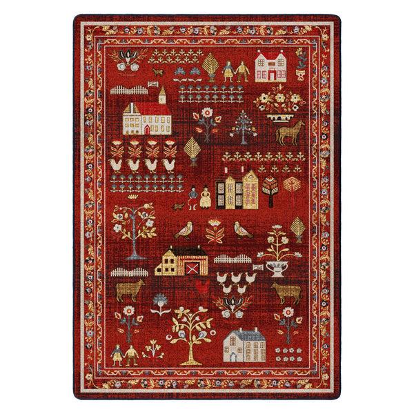 plow & hearth Grafton EnduraStran Folk Art Rug 2'8" x 3'10"