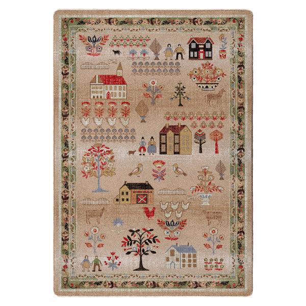 Plow & Hearth Grafton EnduraStran Folk Art Rug 3'10" X 5'4"