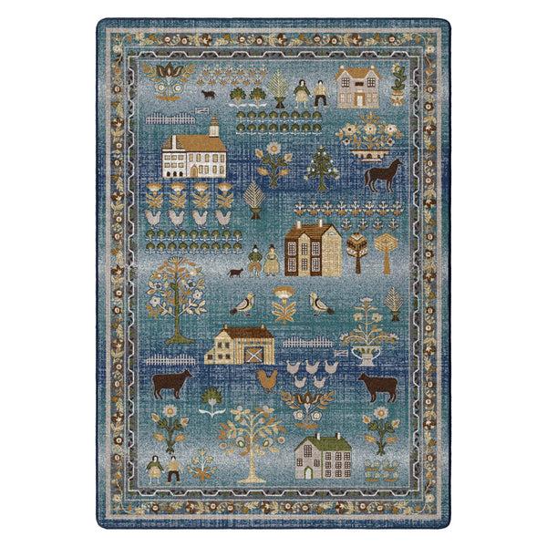 Plow & Hearth Grafton EnduraStran Folk Art Rug 7'8" X 10'9"