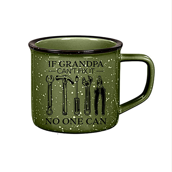 plow & hearth Grandpa Green Ceramic Cozy Cup 15oz Gift Box