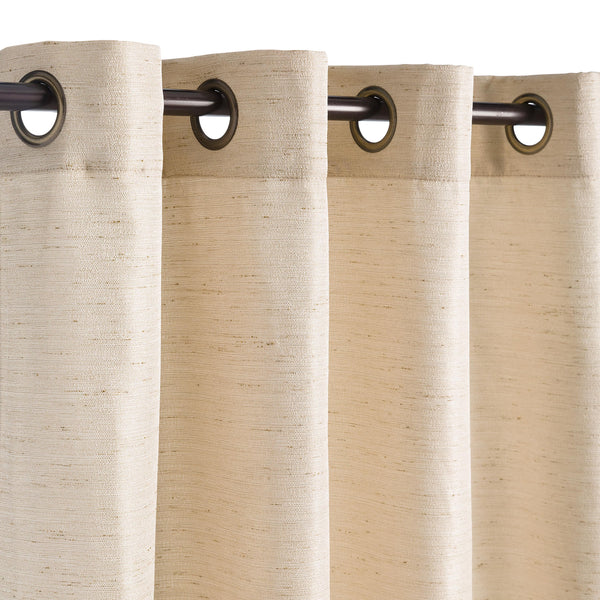 Plow & Hearth Grasscloth Outdoor Curtain Panel With Grommet Top 110"W X 84"L