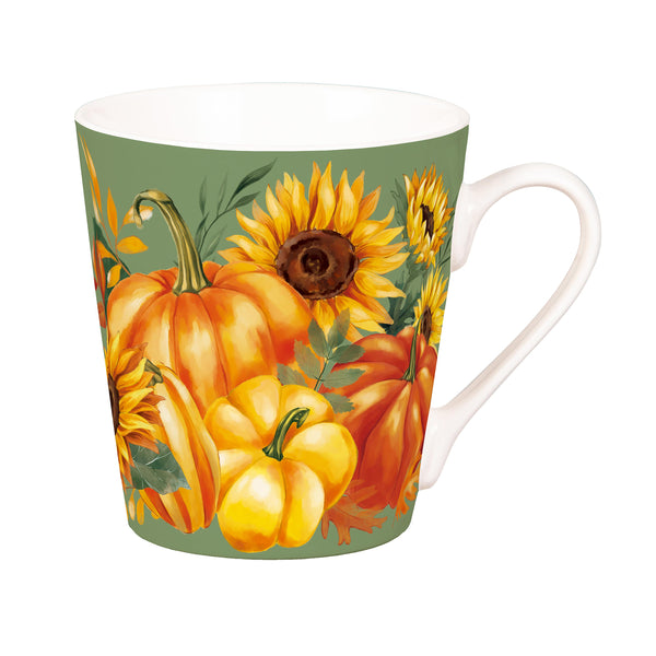 Plow & Hearth Grateful Gatherings Ceramic Flare Cup And Teal Socks Gift Set 12oz Gift Box