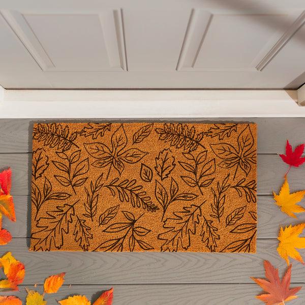 plow & hearth Grateful Gatherings Foliage Coir Mat 28"x16"