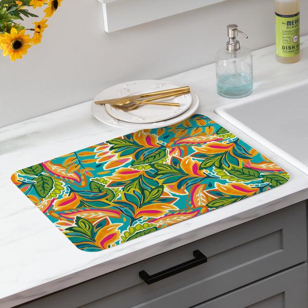 plow & hearth Grateful Gatherings Jacobean Pumpkin Drying Mat 20"x15"