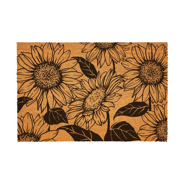 Plow & Hearth Grateful Gatherings Sunflower Coir Mat 36"x24"