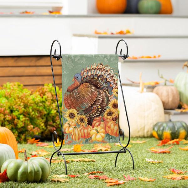Plow & Hearth Grateful Gatherings Turkey Suede Garden Flag