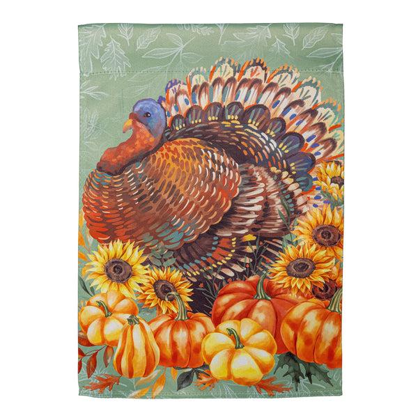 Plow & Hearth Grateful Gatherings Turkey Suede Garden Flag